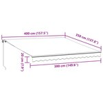vidaXL Auvent manuel rétractable avec LED anthracite blanc 400x350 cm