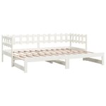 vidaXL Lit coulissant Blanc 2x(80x200) cm Bois de pin massif