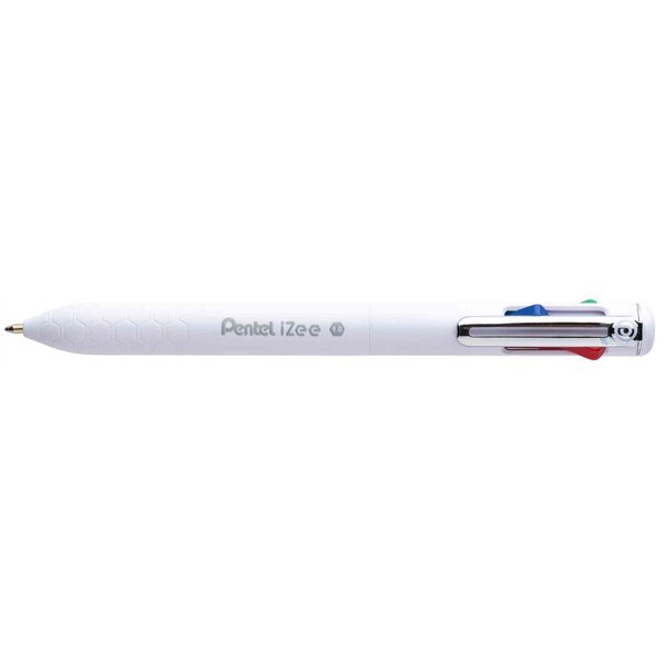 Stylo à bille rétractable 4 couleurs iZee  blanc PENTEL