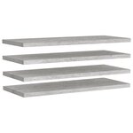 vidaXL Étagères murales flottantes 4 Pièces Gris béton 90x23 5x3 8cm MDF