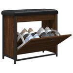 vidaXL Banc à chaussures avec tiroir rabattable chêne brun 62x32x56 cm