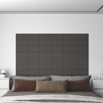 vidaXL Panneaux muraux 12 Pièces Gris foncé 60x15 cm Tissu 1 08 m²