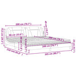 vidaXL Lit avec matelas gris 200x200 cm similicuir