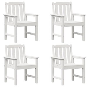 vidaXL Chaise de jardin 4 Pièces Blanc 65 5 x 59 x 88 cm Polyéthylène