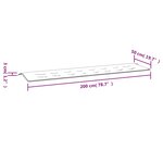vidaXL Coussin de banc de jardin noir 200x50x4 cm tissu oxford