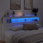 vidaXL Tête de lit à LED blanc 220x18 5x103 5 cm bois d'ingénierie