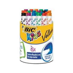 Pot de 24 Feutres effaçable A SEC Kids MINI VELLEDA Pte Ogive Moy. Assorti fantaisie BIC
