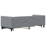 vidaXL Lit de jour avec gigogne et tiroirs gris clair 80x200 cm tissu