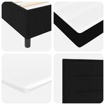 Lit box spring vidaXL avec matelas noir 200x200 cm en tissu
