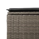 vidaXL Tabouret de jardin avec coussin gris 55x55x37 cm résine tressée