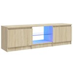 vidaXL Meuble TV avec lumières LED chêne sonoma 120x30x35 5 cm