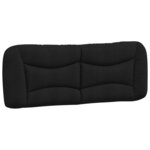 vidaXL Coussin de tête de lit noir 140 cm tissu