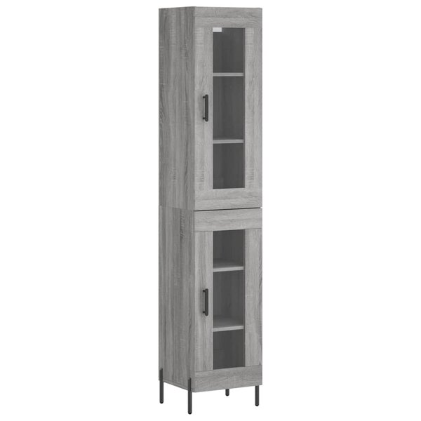 vidaXL Buffet haut Sonoma gris 34 5x34x180 cm Bois d'ingénierie