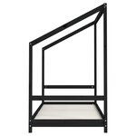 vidaXL Cadre de lit pour enfants noir 2x(90x190) cm bois de pin massif