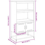 vidaXL Buffet haut blanc 68 5x38 5x123 5 cm acier