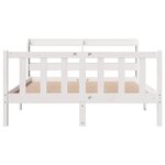 vidaXL Cadre de lit sans matelas blanc 135x190 cm bois de pin massif
