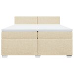 vidaXL Sommier à lattes de lit avec matelas Crème 200x200 cm Tissu