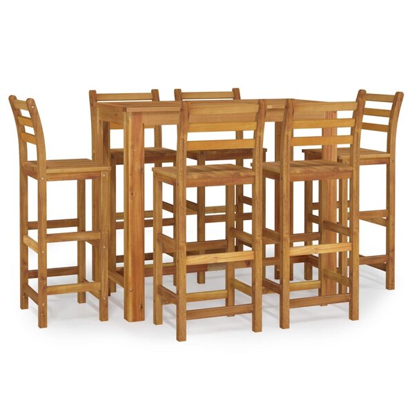 vidaXL Ensemble de bar de jardin 7 Pièces bois d'acacia solide