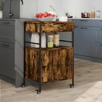 vidaXL Chariot de cuisine chêne fumé 56x43x89 5 cm bois d'ingénierie