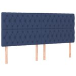 vidaXL Sommier à lattes de lit avec matelas Bleu 200x200 cm Tissu