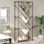 vidaXL Bibliothèque chêne sonoma 79x30x180 cm bois ingénierie et métal