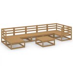 vidaXL Salon de jardin 8 Pièces marron miel bois de pin massif
