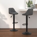 vidaXL Tabourets de bar lot de 2 gris foncé velours