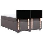 vidaXL Sommier à lattes de lit avec matelas Gris 160x200 cm Similicuir