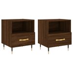 vidaXL Tables de chevet 2 Pièces chêne marron 40x35x47 5 cm