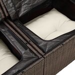 vidaXL Ensemble de canapés de jardin 6 pièces avec coussins en poly rattan marron