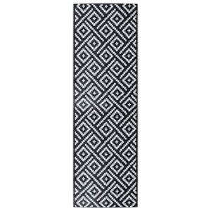vidaXL Tapis d'extérieur blanc et noir 80x250 cm PP