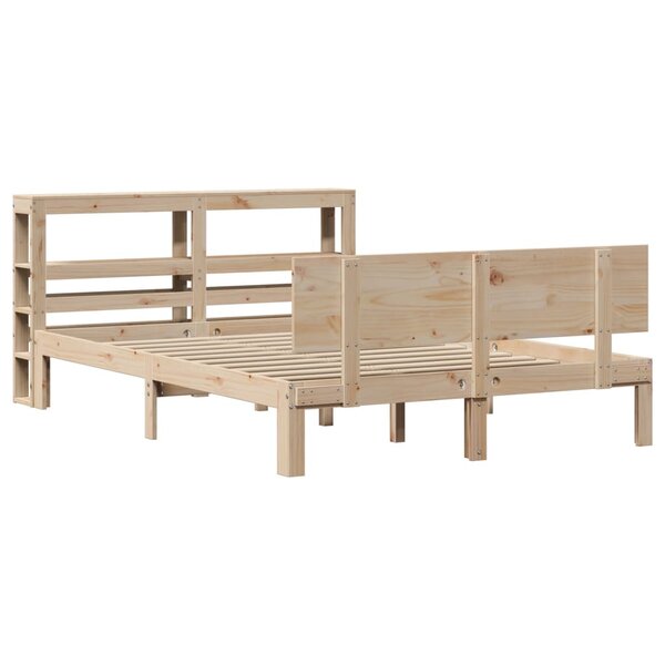 vidaXL Cadre de lit avec tête de lit 120x200 cm bois de pin massif