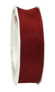 Organza four seasons 25-m-rouleau 25 mm rouge feu laitonné