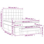 vidaXL Sommier à lattes de lit avec matelas Gris clair 140x200cm Tissu