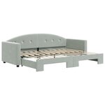 vidaXL Lit de jour avec lit gigogne gris clair 80x200 cm velours