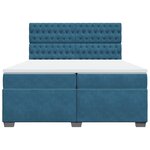vidaXL Sommier à lattes de lit et matelas Bleu 200x200 cm velours