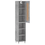 vidaXL Buffet haut Gris béton 34 5x34x180 cm Bois d'ingénierie