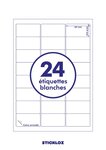 50 planches de 24 = 1200 étiquettes autocollantes papier adhésif blanc  - 63,5 x 33,9 mm - compatible mon timbre en ligne ou fba amazon-  (l7159) tva deductible