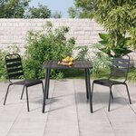 vidaXL Ensemble à manger de jardin 3 Pièces anthracite acier