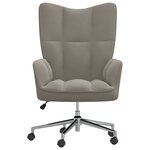vidaXL Chaise de relaxation Gris clair Velours