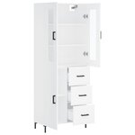 vidaXL Buffet haut Blanc 69 5x34x180 cm Bois d'ingénierie