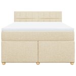 vidaXL Sommier à lattes de lit avec matelas Crème 140x190 cm Tissu