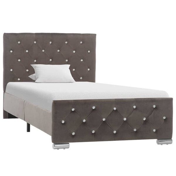 vidaXL Cadre de lit Gris Velours 90x200 cm