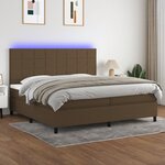 vidaXL Sommier à lattes de lit matelas et LED Marron foncé 200x200 cm