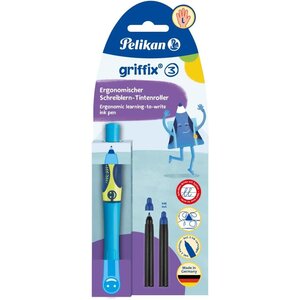 Stylo Roller Griffix Spécial GAUCHERS Neon Fresh Blue à Cartouche PELIKAN