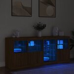 vidaXL Buffet avec lumières LED chêne marron 164x37x67 cm
