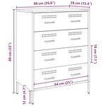 vidaXL Buffet vert olive 68x39x89 cm acier