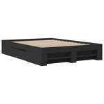vidaXL Cadre de lit noir 140x190 cm bois d'ingénierie