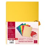 Chemise Dos Extensible Papier 24x32cm - Filmée Par 5 - Jaune - X 25 - Exacompta
