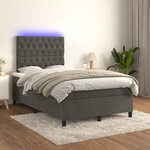vidaXL Sommier à lattes de lit matelas et LED Gris foncé 120x200 cm